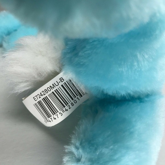 DanDee 8" Blue Easter Bunny Plush Rabbit, Jumping Sound, Pink Nose, Easter Gift - Picture 5 of 7